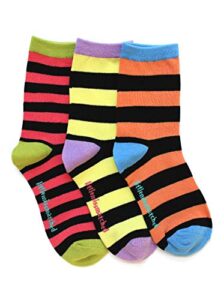 set of 3 kooky stripes ankle socks, size 10-110