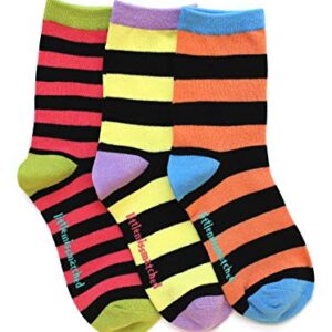 Set of 3 Kooky Stripes Ankle Socks, size 10-110