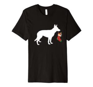german shepherd christmas stocking stuffer dog premium t-shirt