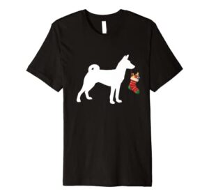 basenji christmas stocking stuffer dog premium t-shirt