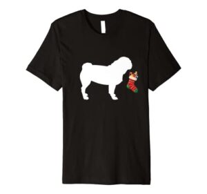 pug christmas stocking stuffer dog premium t-shirt