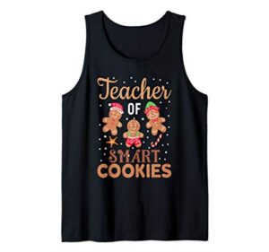christmas teacher cute gingerbread cookies tank top
