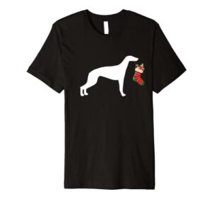greyhound christmas stocking stuffer dog premium t-shirt