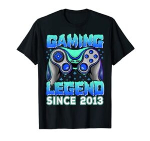 gaming legend since 2013 gamers birthday boy video game t-shirt