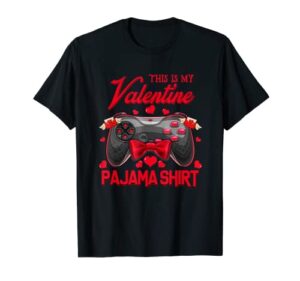 this is my valentine matching family gaming gamer boy t-shirt