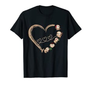 sloth valentine’s day for girls women kids who loves sloths t-shirt