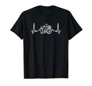 heartbeat photographer photography camera photographer t-shirt