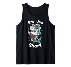 matching grandpa shark christmas stocking stuffer gift men tank top