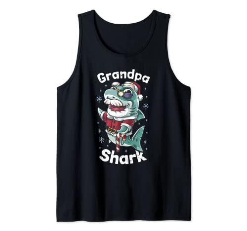 Matching Grandpa Shark Christmas Stocking Stuffer Gift Men Tank Top