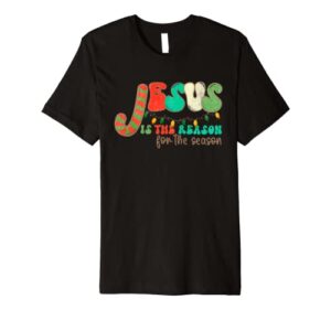 christian jesus the reason christmas stocking stuffer xmas premium t-shirt