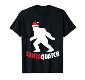 christmas santa bigfoot sasquatch t-shirt