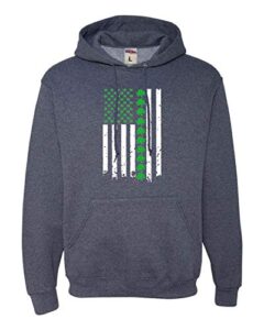 go all out large vintage heather navy mens st. patrick’s day irish shamrock american flag sweatshirt hoodie