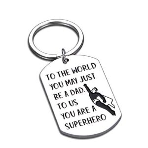 dad keychain fathers day gifs for dad from daughter son wife birthday christmas git for step dad new dad daddy valentines day family gif for men him daddy thanksgiving superhero present to papa