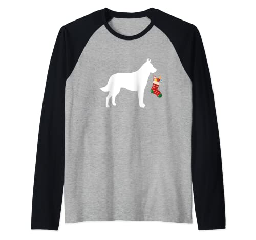 Belgian Malinois Christmas Stocking Stuffer Dog Raglan Baseball Tee