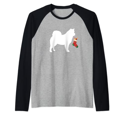 Alaskan Malamute Christmas Stocking Stuffer Dog Raglan Baseball Tee