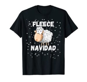 fleece felice navidad sheep merry christmas stocking stuffer t-shirt