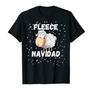 Fleece Felice Navidad Sheep Merry Christmas Stocking Stuffer T-Shirt