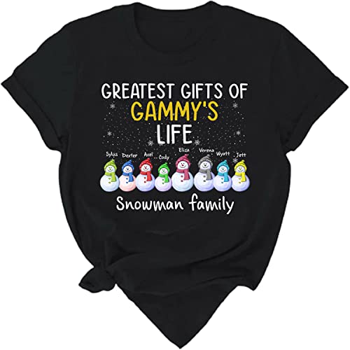 Greatest Gifts of Nana & Papa's Life Personalized Shirt, for Grandparents, Custom Grandkids Name Shirt, Snowman Family Christmas Shirt, Snowman Nana Sweatshirt, Hoodie