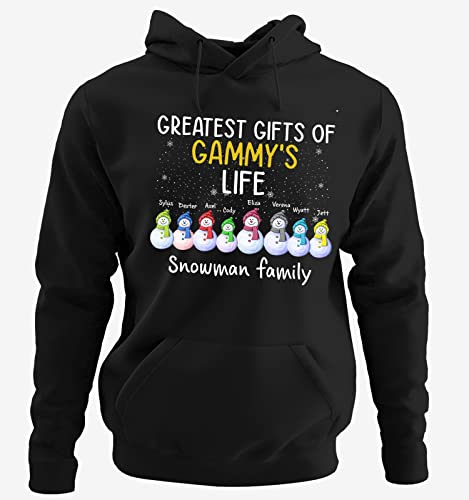 Greatest Gifts of Nana & Papa's Life Personalized Shirt, for Grandparents, Custom Grandkids Name Shirt, Snowman Family Christmas Shirt, Snowman Nana Sweatshirt, Hoodie