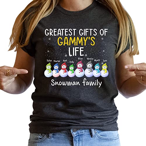 Greatest Gifts of Nana & Papa's Life Personalized Shirt, for Grandparents, Custom Grandkids Name Shirt, Snowman Family Christmas Shirt, Snowman Nana Sweatshirt, Hoodie