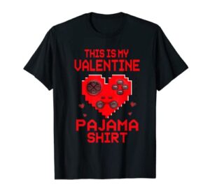 this is my valentine matching family gaming teen gamer boy t-shirt