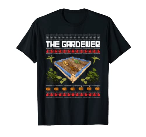 Rust game retro Christmas pixel style face punch gardener T-Shirt