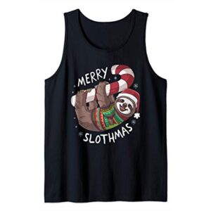 Sloth Merry Slothmas Christmas Stocking Stuffer Gift Tank Top