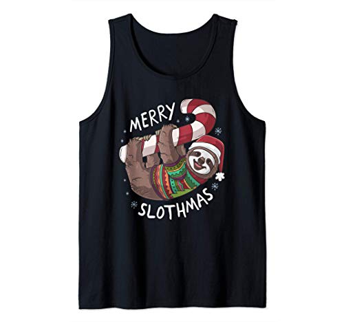 Sloth Merry Slothmas Christmas Stocking Stuffer Gift Tank Top
