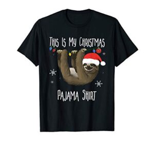 this is my christmas pajama shirt sloth christmas gift t-shirt