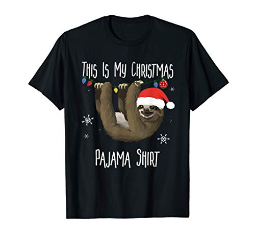 This Is My Christmas Pajama Shirt Sloth Christmas Gift T-Shirt