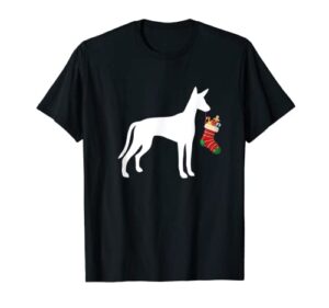 ibizan hound christmas stocking stuffer dog t-shirt