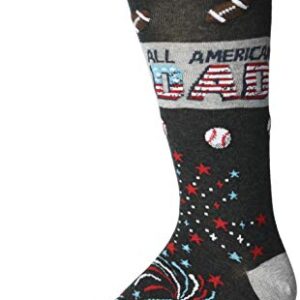 K. Bell Men's Classics Novelty Crew Socks, All American Dad (Black Heather), Shoe Size: 6-12