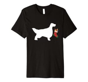english setter christmas stocking stuffer dog premium t-shirt