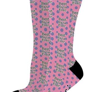 Grandmother Gifts Best Nana Ever Sock for Grandma Clothes Best Nana Socks 1-Pair Novelty Crew Socks