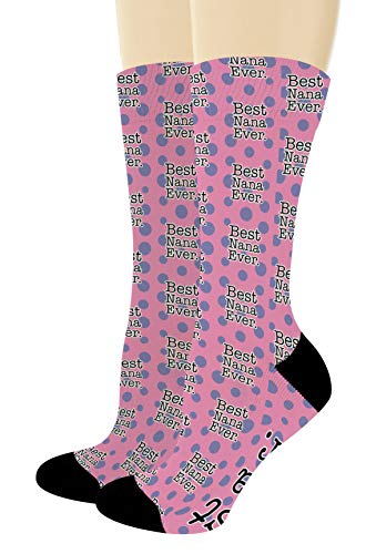 Grandmother Gifts Best Nana Ever Sock for Grandma Clothes Best Nana Socks 1-Pair Novelty Crew Socks