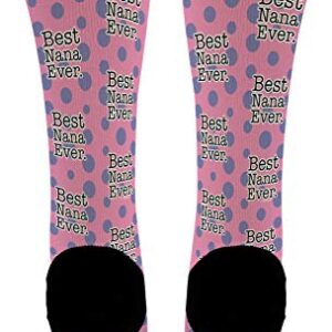 Grandmother Gifts Best Nana Ever Sock for Grandma Clothes Best Nana Socks 1-Pair Novelty Crew Socks