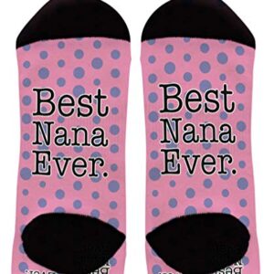 Grandmother Gifts Best Nana Ever Sock for Grandma Clothes Best Nana Socks 1-Pair Novelty Crew Socks