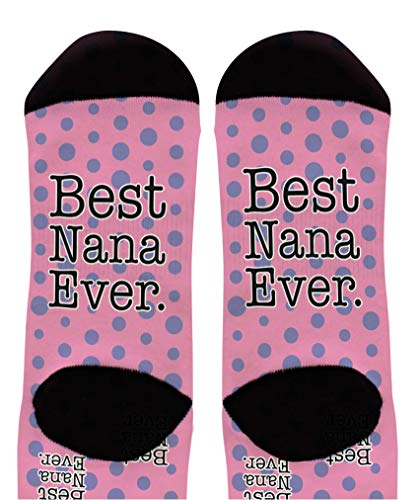 Grandmother Gifts Best Nana Ever Sock for Grandma Clothes Best Nana Socks 1-Pair Novelty Crew Socks