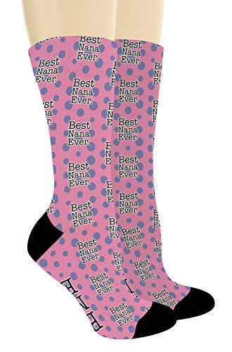 Grandmother Gifts Best Nana Ever Sock for Grandma Clothes Best Nana Socks 1-Pair Novelty Crew Socks