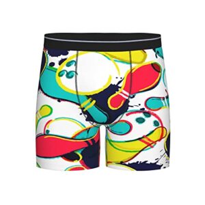 men’s long leg boxer briefs watercolor bowling ball waistband boxer briefs