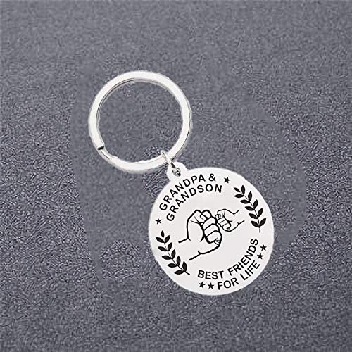 Grandpa Grandson Keychain - Grandpa and Grandson Best Friends for Life Letter Keychain Birthday Christmas Gifts for Grandson Grandfather