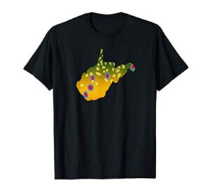 vintage brook trout fish west virginia fishing state map t-shirt