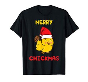 merry chickmas cute baby chick farm christmas gifts for kids t-shirt