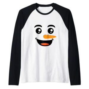 Frosty Snowman Holiday Christmas Party Stocking Stuffer XMAS Raglan Baseball Tee