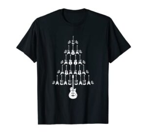 guitar christmas tree merry xmas guitar lover music gift t-shirt
