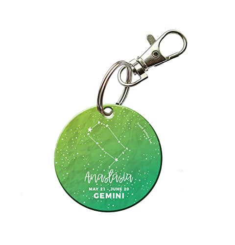 Trend Setters Ltd. – Gemini Zodiac - Personalized –Acrylic Keychain – Fused Image Birthday Gift Stocking Stuffer