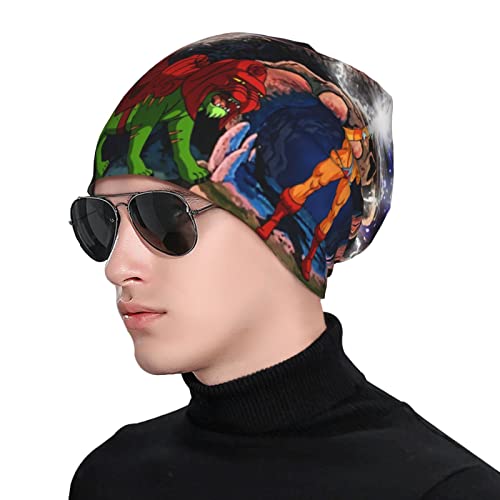 Pobecan He-Man and The Masters Anime of The Universe Anime Knit Hat Beanie Cap Fashion Knitted Hat for for Men Women Teenager Black