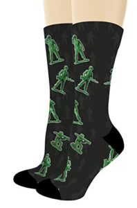 thiswear nostalgic socks toy soldier socks army crew socks little green army men 1-pair novelty crew socks