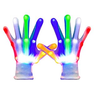 weichuangxin led gloves, light up gloves s 6 modes colorful flashing gloves halloween christmas toy gifts for kids…