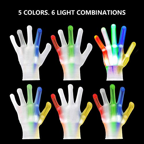 WEICHUANGXIN LED Gloves, Light Up Gloves s 6 Modes Colorful Flashing Gloves Halloween Christmas Toy Gifts for Kids…